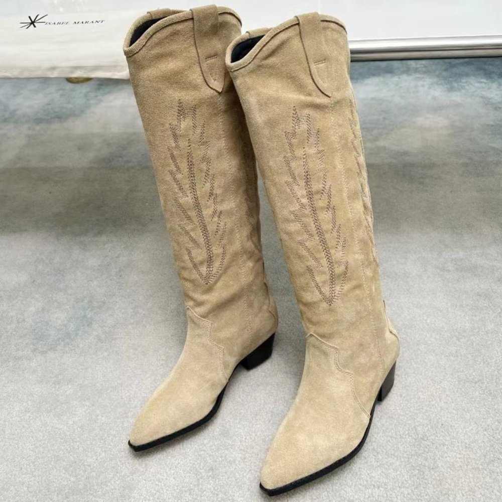 Isabel Marant Denzy  Suede pointed western boots